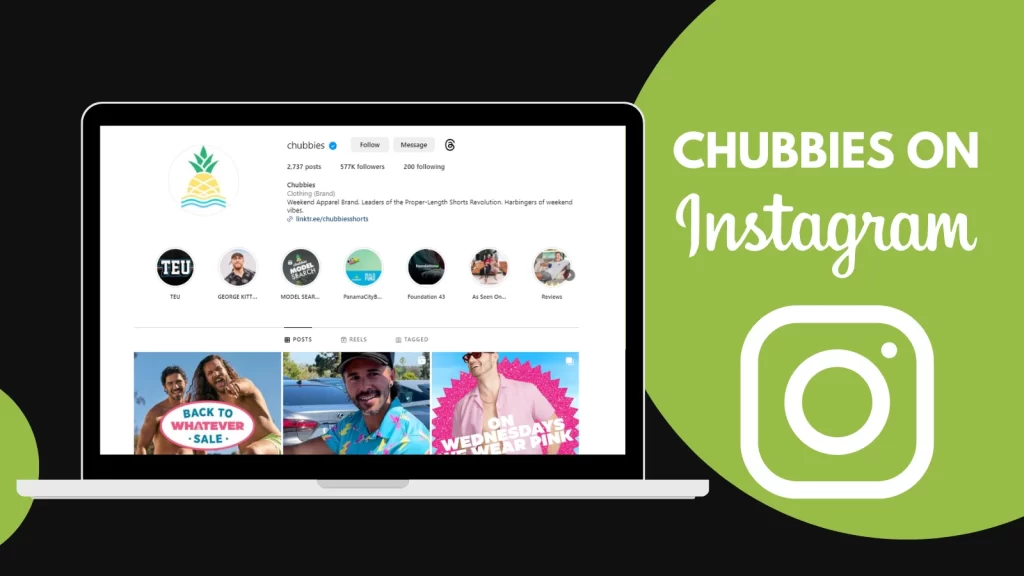 Shopify SEO Audit Chubbies Instagram